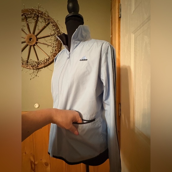 Adidas Windbreaker Track Jacket Light Blue Size Small - Picture 4 of 15